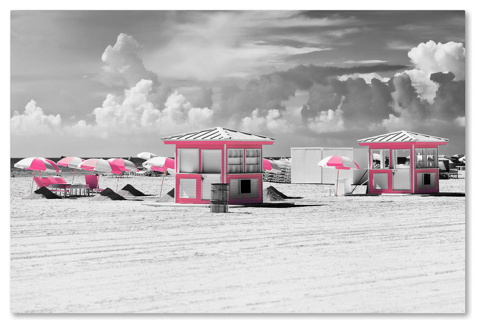 Philippe Hugonnard ''Pink Beach Houses Miami'' Canvas Art, 12x19