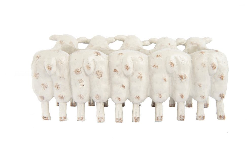 Resin Sheep Planter, Cream