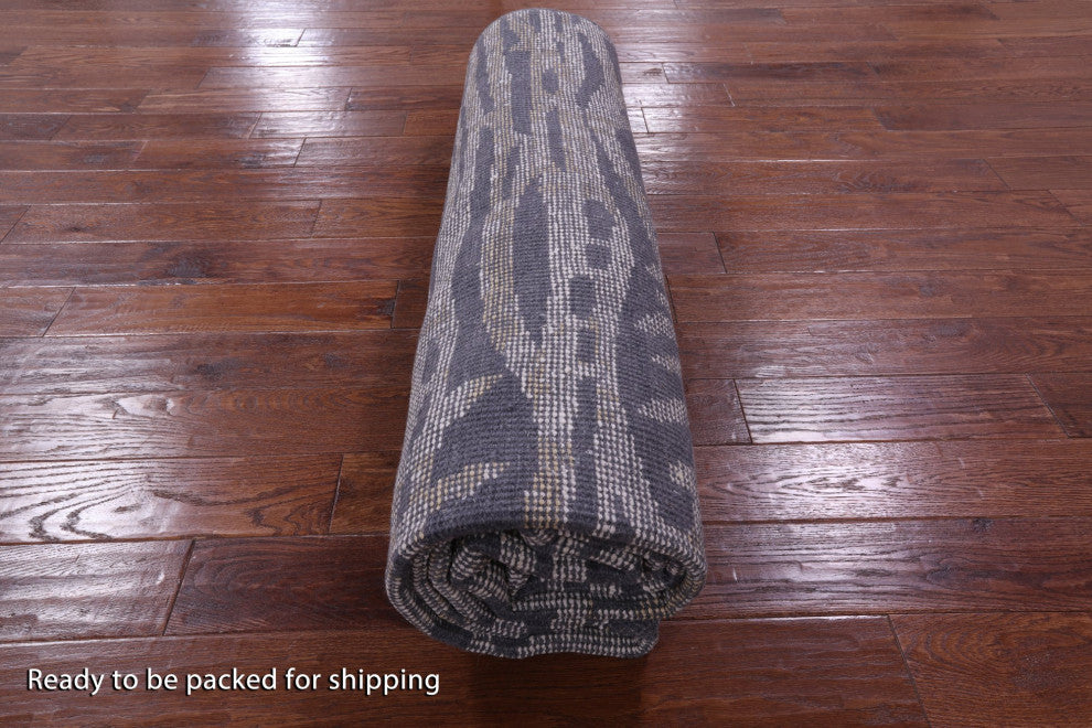 8' 1" X 9' 10" Moroccan Wool and Silk Hand Knotted Rug Q9281