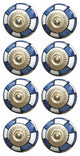 HomeRoots Charming Blue And Gold Set of 8 Knobs