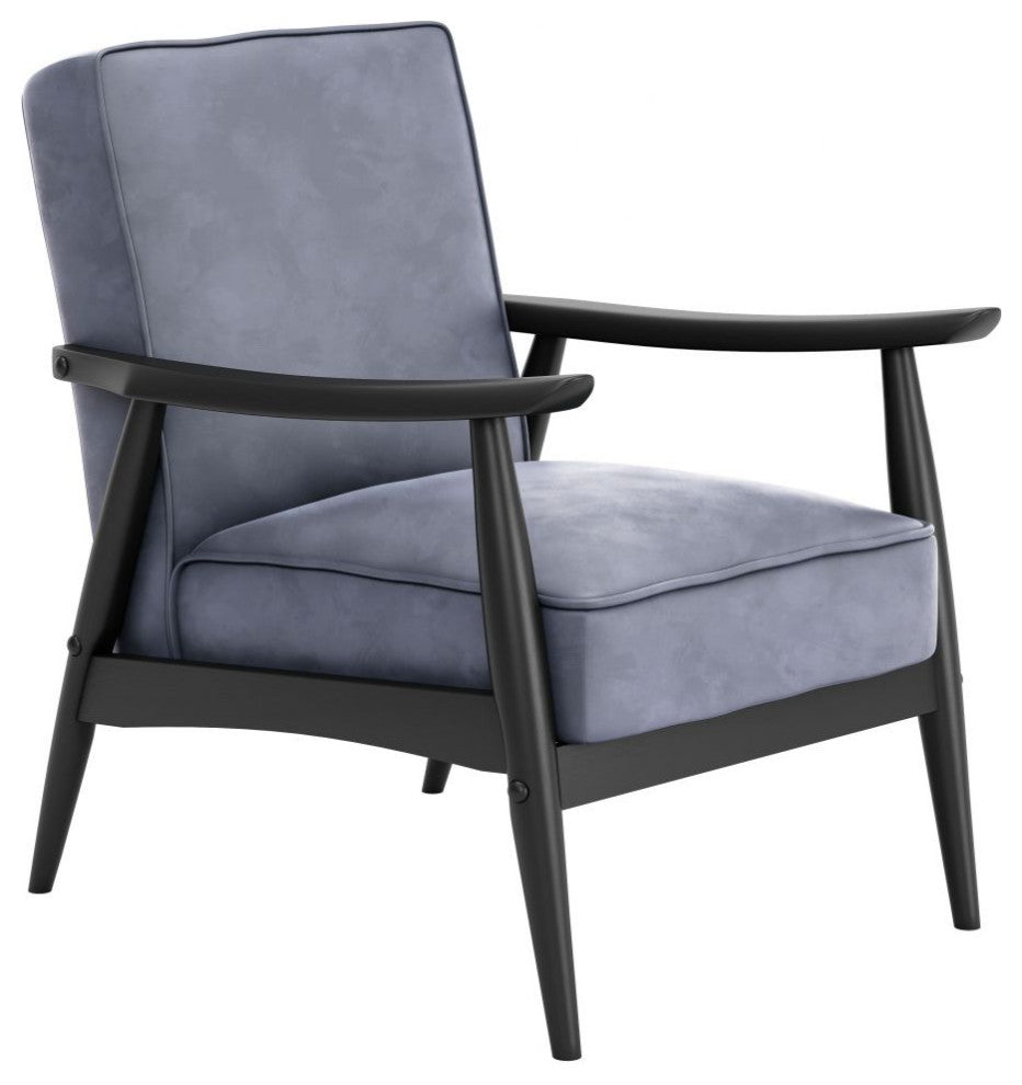 Rocky Velvet Arm Chair Gray