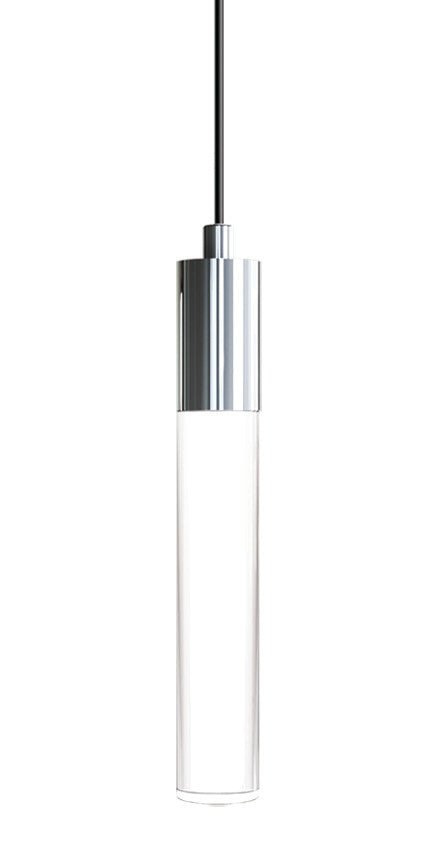 Light Guide Tall Clear Acrylic Single Pendant - 3W - Polished Chrome Socket