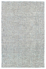 8" x 10" Navy and Ivory Grids Area Rug