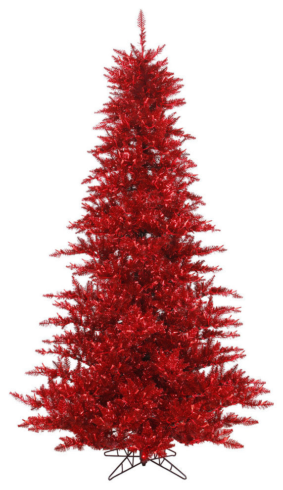 3'X25" Tinsel Red Fir Tree 234T