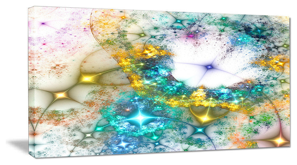 Blue Cosmic Black Hole., Oversized Abstract Canvas Art Print, 60x28