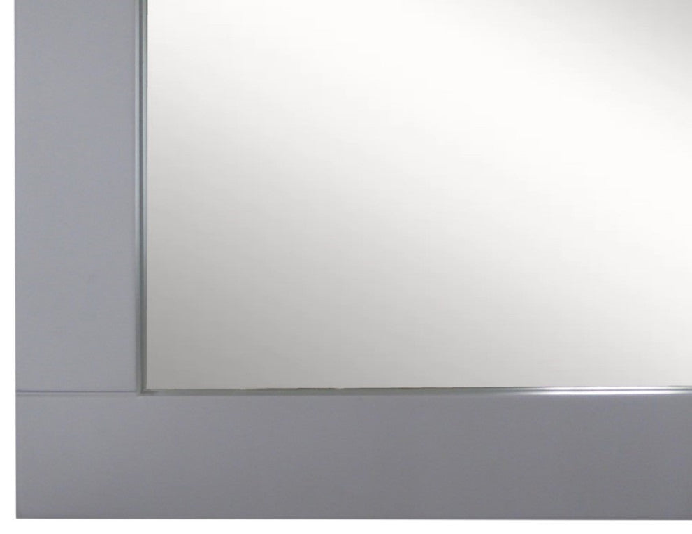 23" Wood Frame Mirror, Light Gray