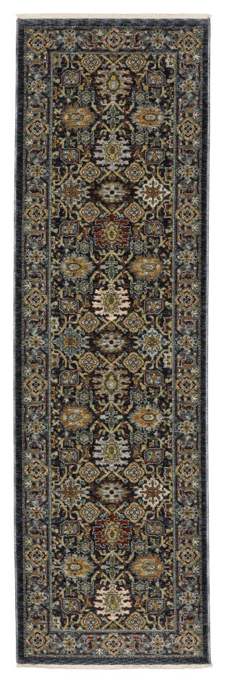 Augustus Persian Panel Blue/ Multi Indoor Area Rug, Blue, 2'3"x7'6"