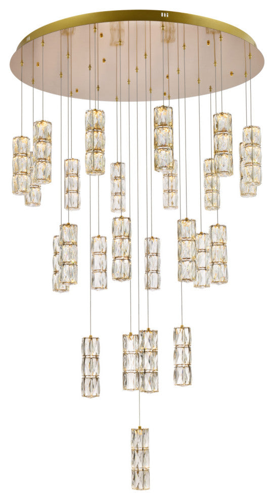 Elegant Lighting 3500D42 Polaris 25 Light 42"W LED Crystal - Chrome