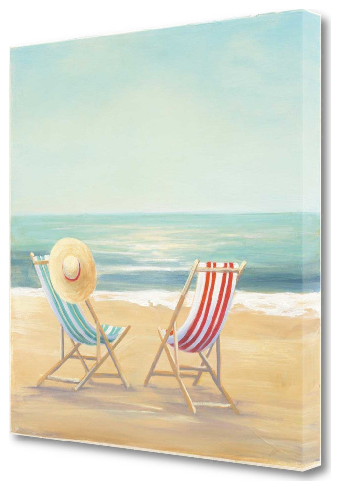 35" Beach Chairs on the Sand Giclee Canvas Wall Art