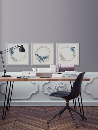 Deep Sea Creatures Triptych, 3-Piece Set, 18x18 Panels