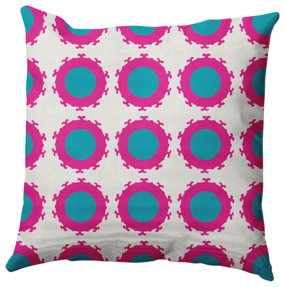 Pan Bubbles Decorative Throw Pillow, Explorer Blue, 16"x16"