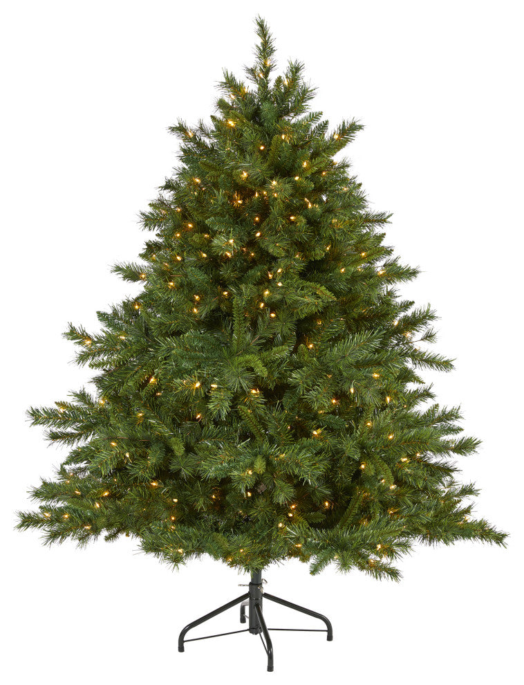 6' Wyoming Mixed Pine Faux Xmas Tree W/450 Clear Lights & 1090 Bendable Branches