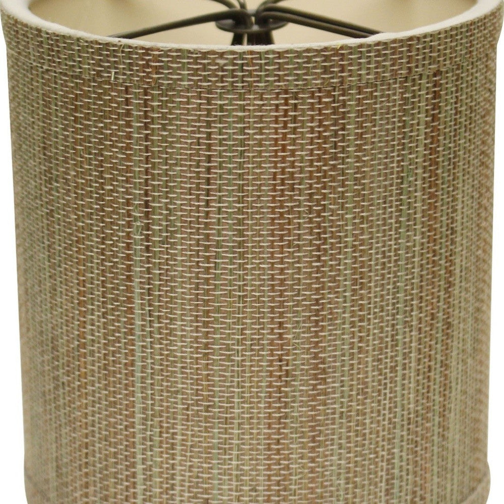 4" Multicolor Grasscloth Set of 6 Drum Chandelier Lampshades