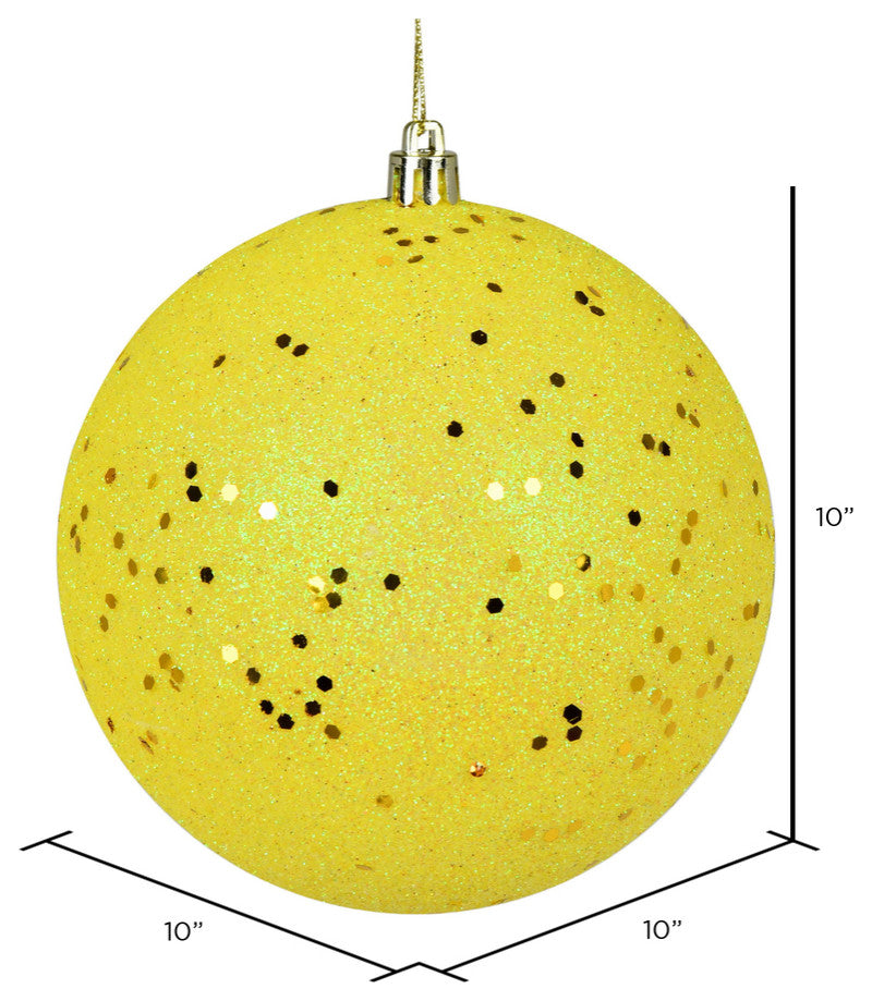 Vickerman N592578Dq 10" Yellow Sequin Ball Ornament