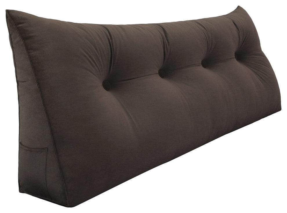 Large Reading Wedge Pillow Headboard, Bed Rest Triangular Bolster Backrest, 54x20x8