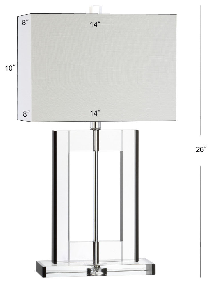 Parish 26" Crystal Table Lamp, Clear and Black