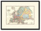 Europe Geological Vintage Antique Map Wall Art, 16"x21"
