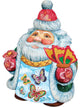 Hand Painted Scenic Santa With Butterflies Figurine
