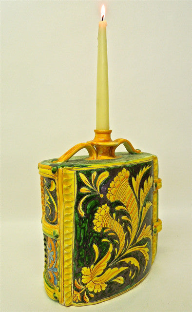 Puglia Ceramiche Monteforte 10" Book Candlestick