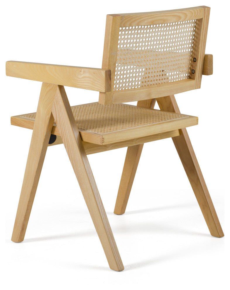 Modrest Aurora Light Rattan and Natural Ash Folding Dining Arm Chair