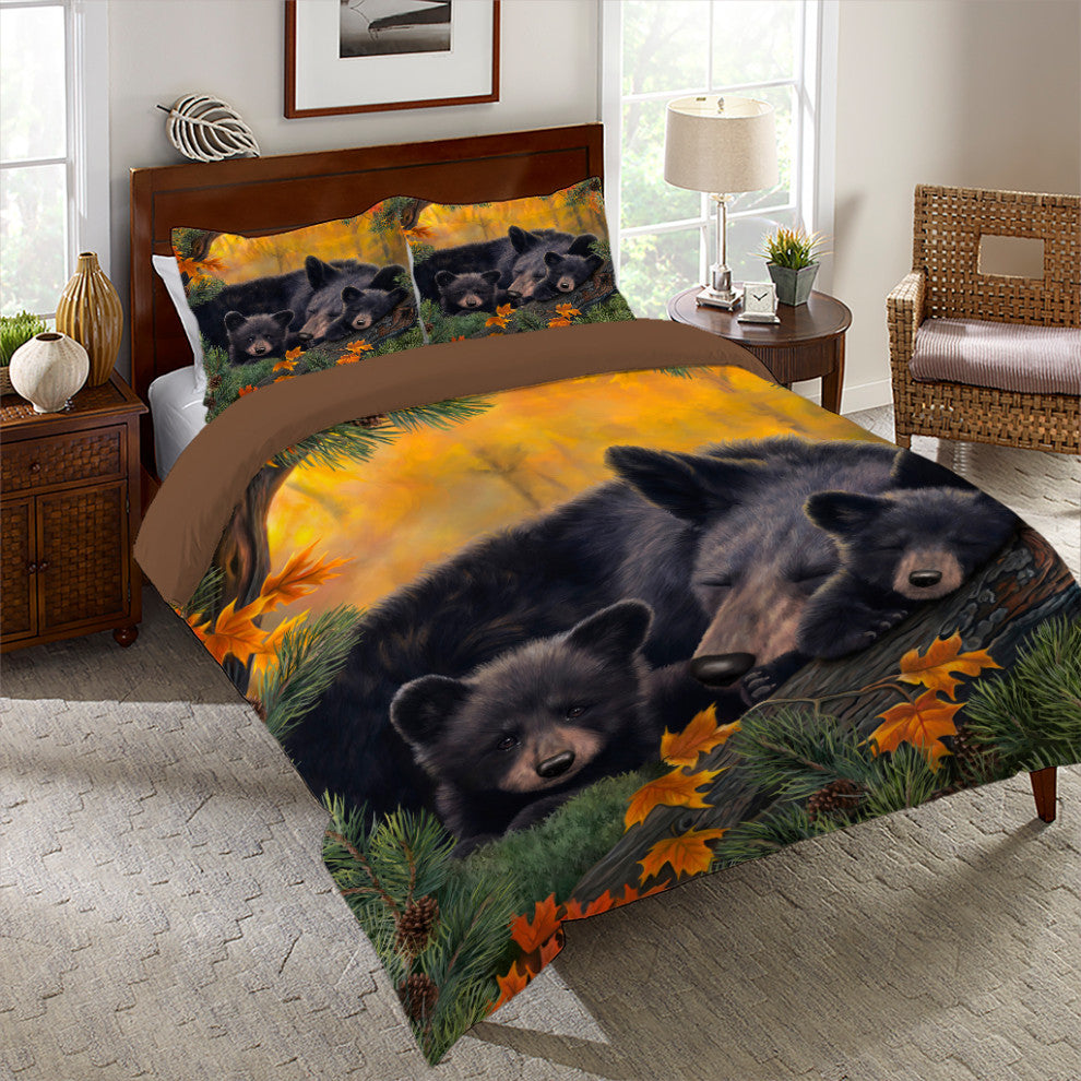 Warm Cozy Bears Queen Comforter Set