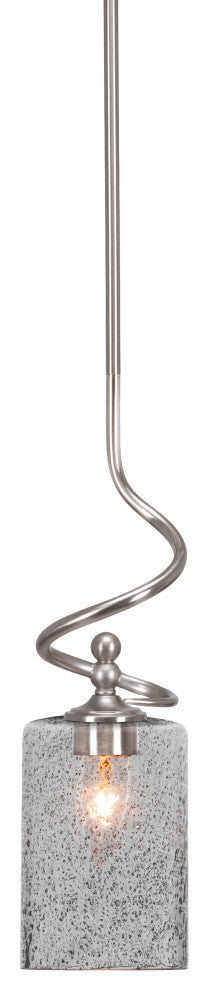 Capri Stem Mini Pendant In Brushed Nickel Finish With 4" Smoke Bubble Glass