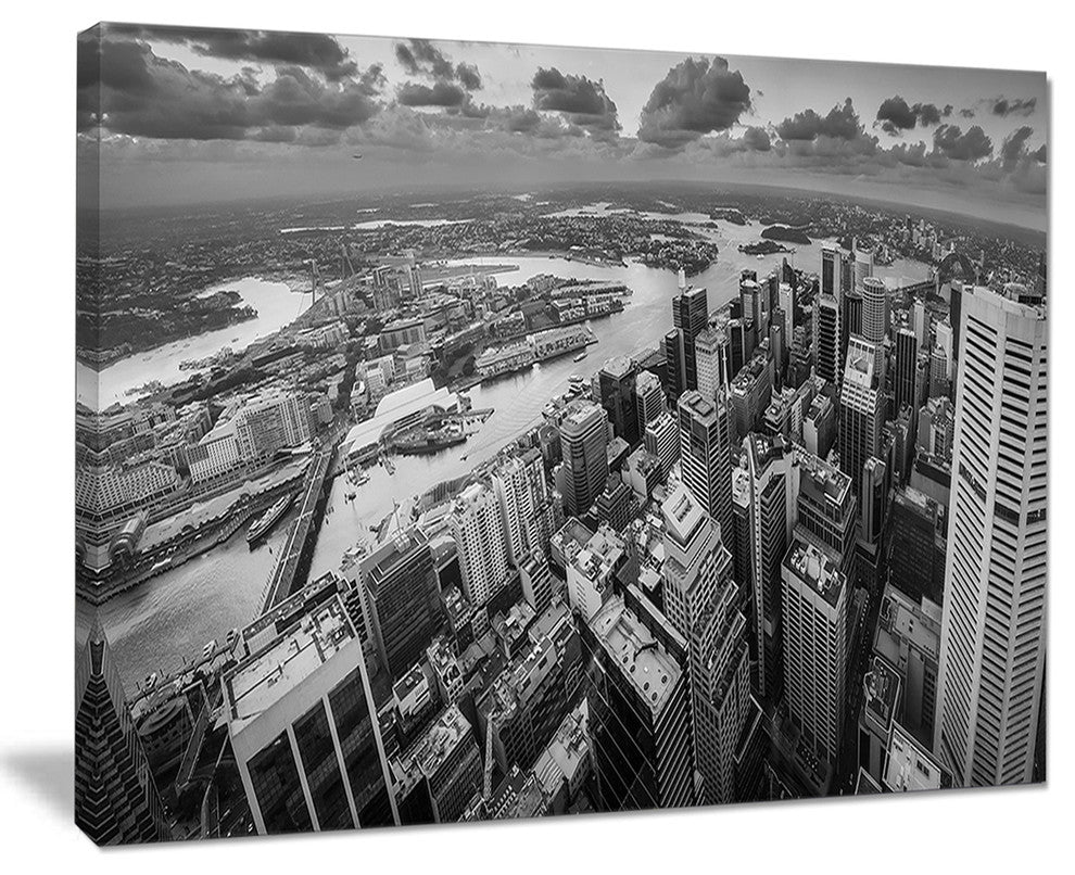 "Sydney City Skyscrapers Panorama" Cityscape Canvas print, 20"x12"