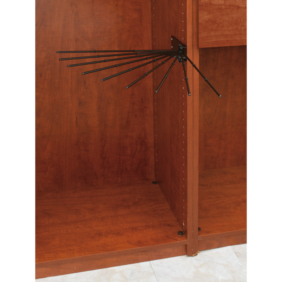 Swing Out Fan Pants Rack for Custom Closet Systems, Oil Rubbed Bronze