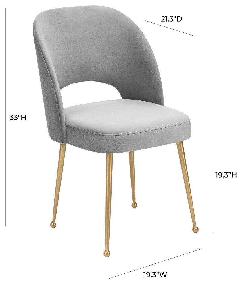 Swell Velvet Chair, Light Gray
