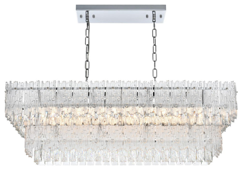 Emilia Six Light Chandelier in Chrome And Clear