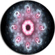 Pink Abstract Fractal Mandala Flower, Floral Round Wall Art, 23"