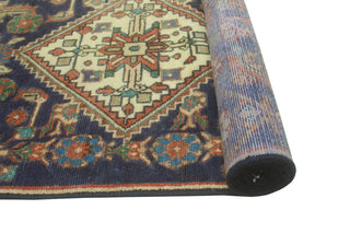 Fine Vintage Distressed Enrique Navy/Rust Runner, 2'4 x 8'11