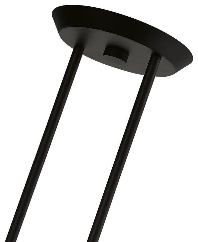 Devone 4 Light Black With Brushed Nickel Accents Linear Chandelier