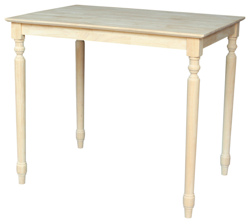 Solid Wood Top Table - Turned Legs