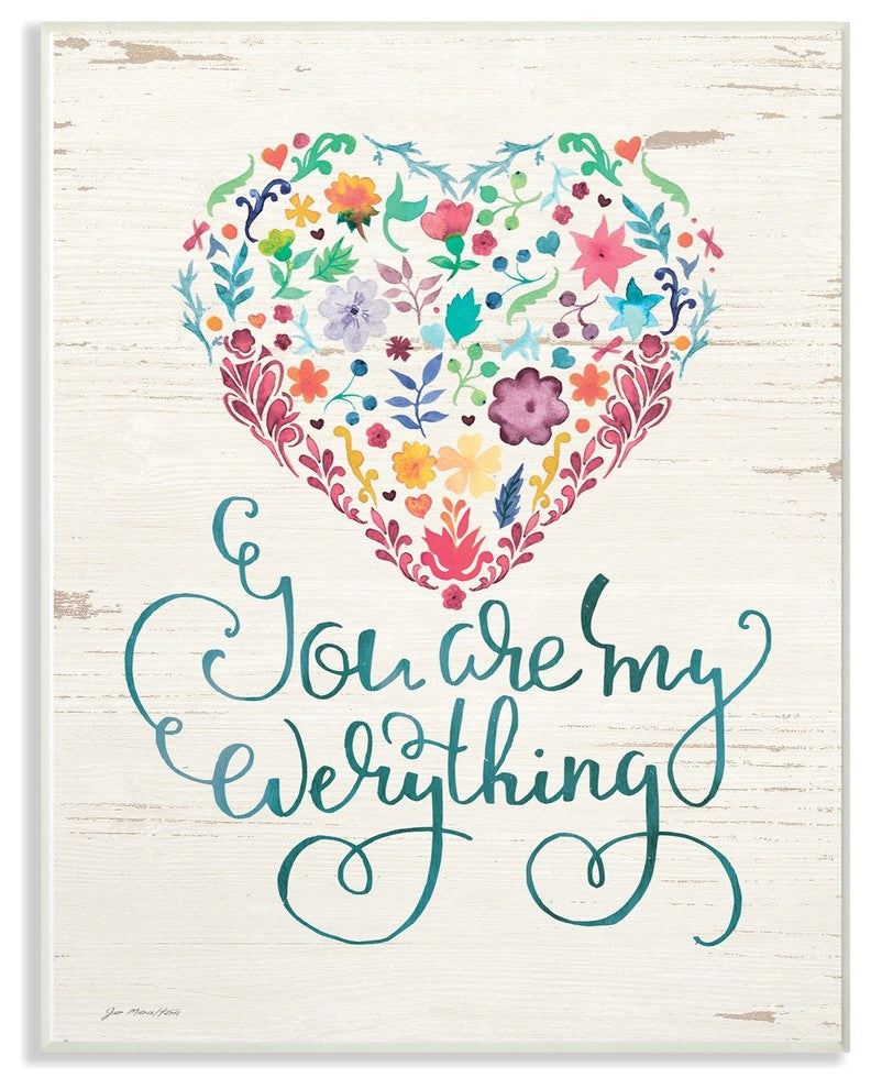 Stupell Ind. You Are My Everything Floral Heart Wall Plaque, 13x19