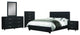 Homelegance Lorenzi 4-Piece Upholstered Platform Bedroom Set, Black Vinyl