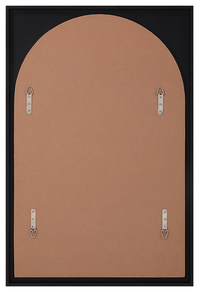 Bilzen 36" Tall Rectangular Arch Mirror, Matte Black