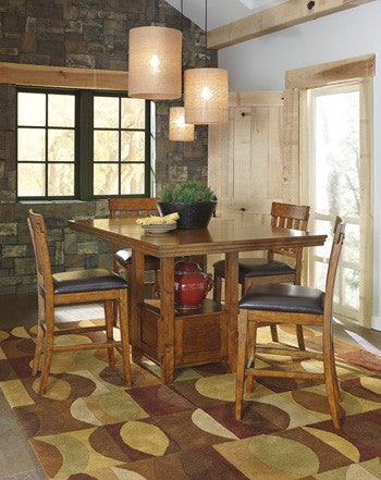 Ralene Rectangular Dining Room Counter Extension Table, Medium Brown