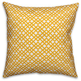 Yellow Lattice Pattern Throw Pillow, 18"x18"