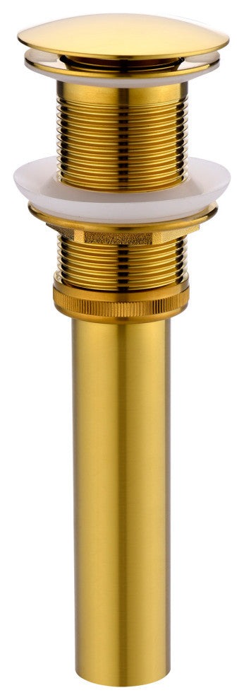 1-5/8" Push Pop-Up Drain Stopper No Overflow for Sink, Brushed Gold