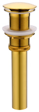 1-5/8" Push Pop-Up Drain Stopper No Overflow for Sink, Brushed Gold