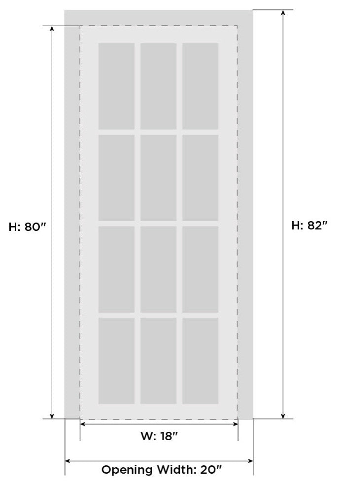Interior Solid French Door 18x80"