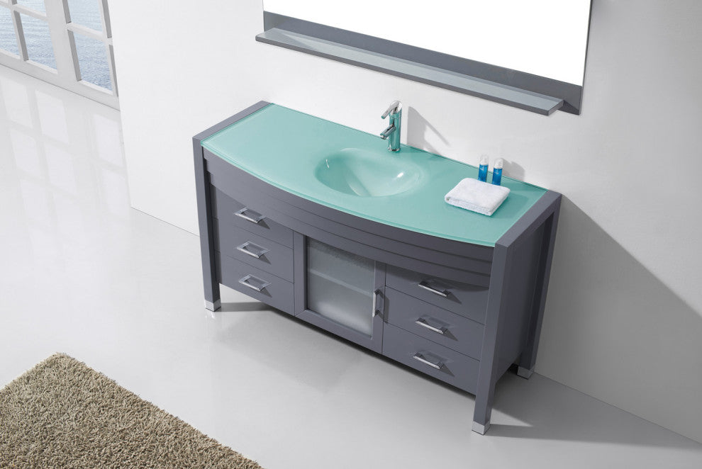 Ava 55" Single Bathroom Vanity Set, Gray