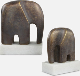 Uttermost 18195 Timeless Tusk 9-1/16" Tall Polyresin Animals - White / Bronze