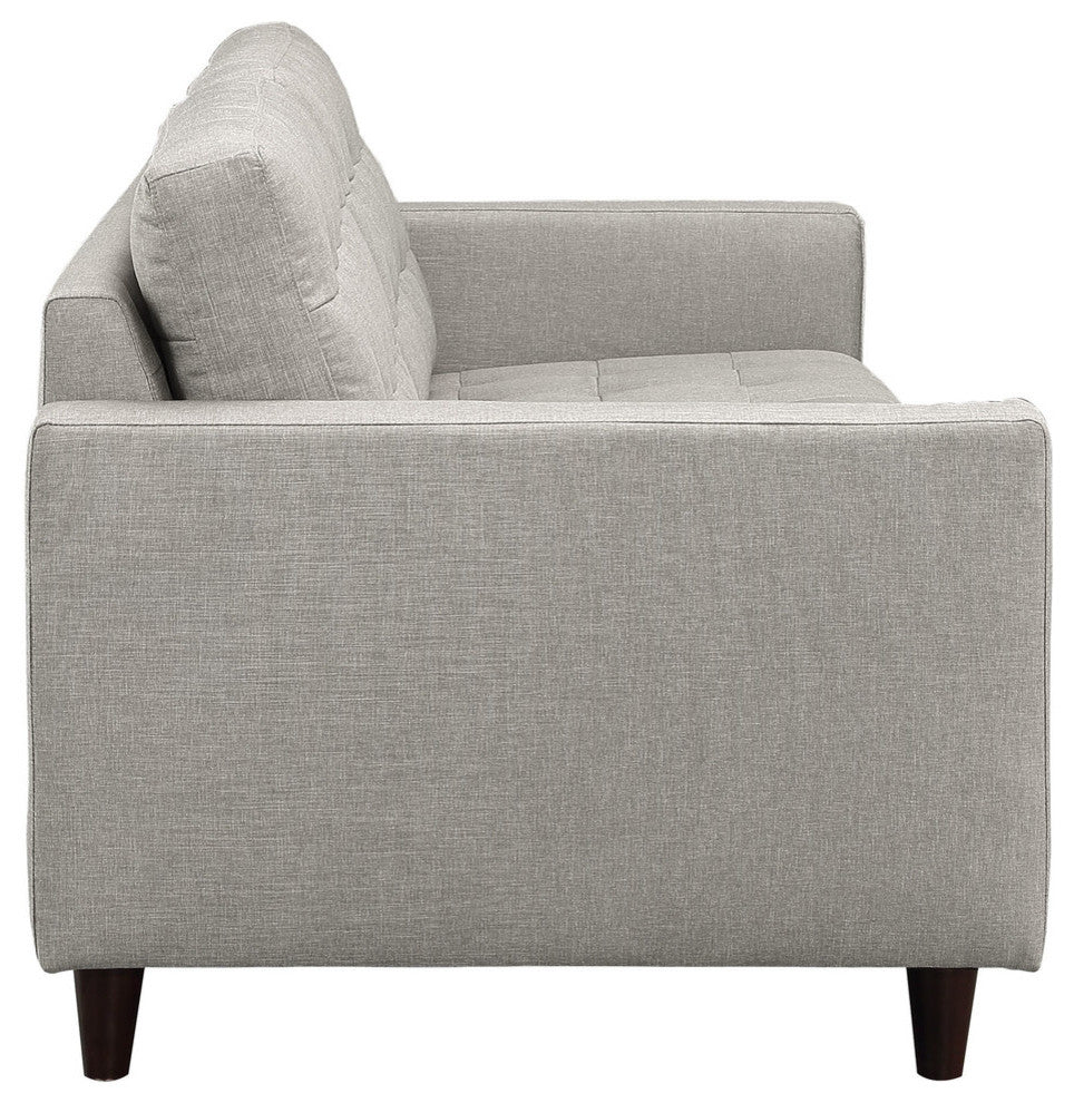 Modern Urban Contemporary Armchair and Sofa 2-Piece Set, Light Gray Fabric