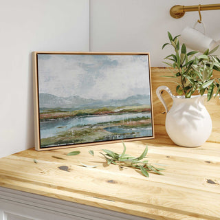 "Lakeside Afternoon Delight" - A Tranquil Waterscape for Refined Interiors
