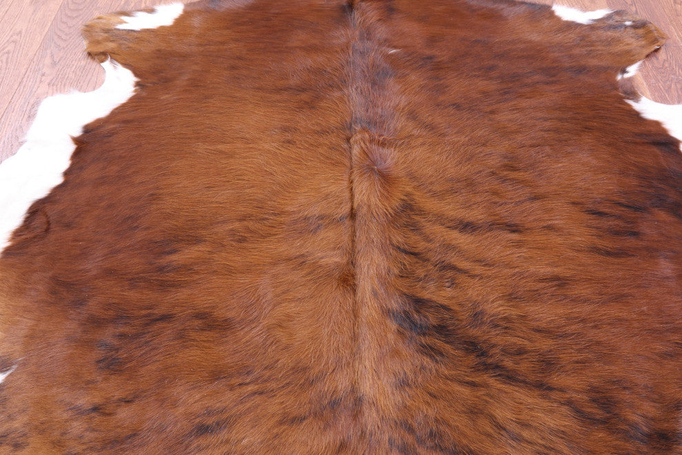 6' 0" X 5' 10" Organic Natural Hair-On Cowhide Area Rug C2054