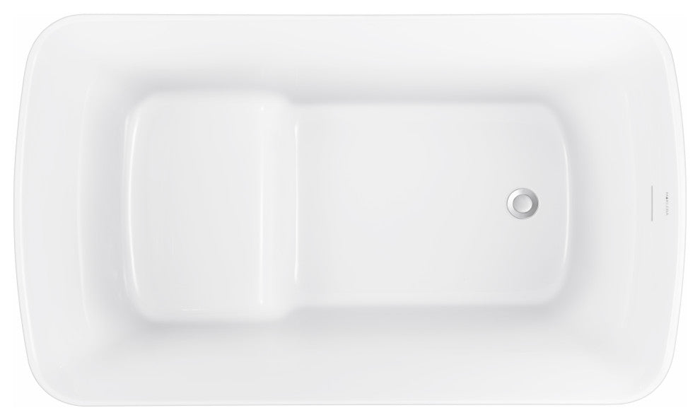 Giving Tree  47" Freestanding Full Immerse Bathtub with Seat White, Grey