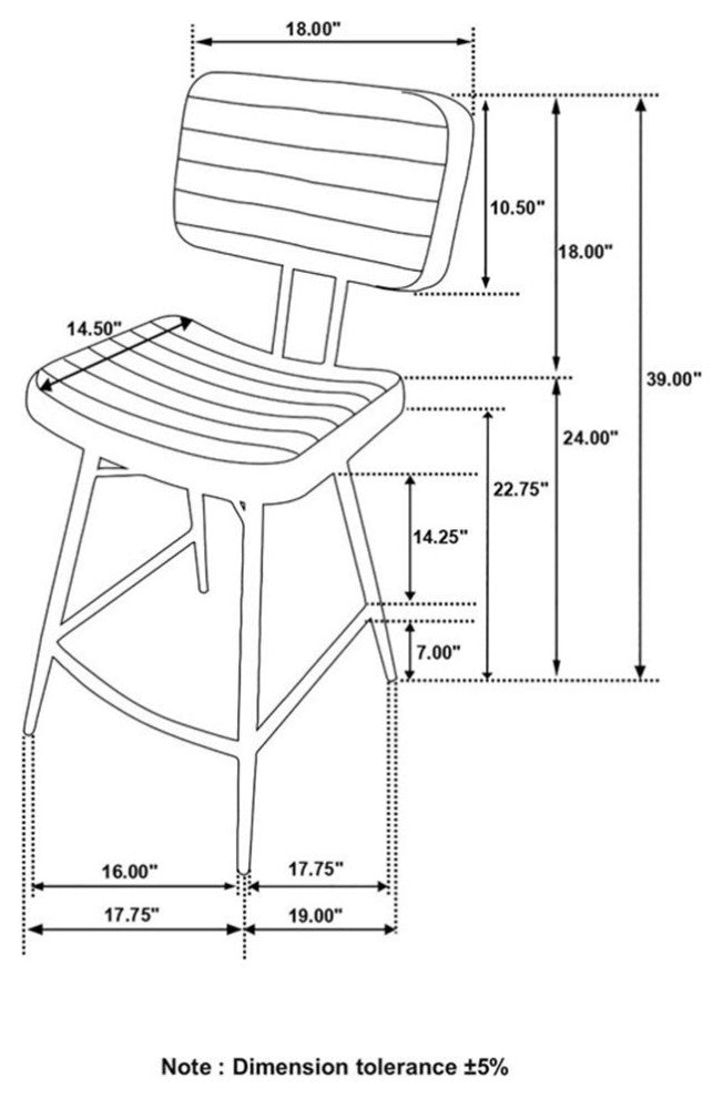 Pemberly Row Leather Upholstered Counter Height Stools Espresso