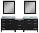 London 92" Double Sink Vanity Set, Espresso
